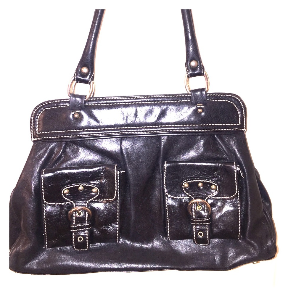 Helen Welsh Black Leather Large Shoulder Bag